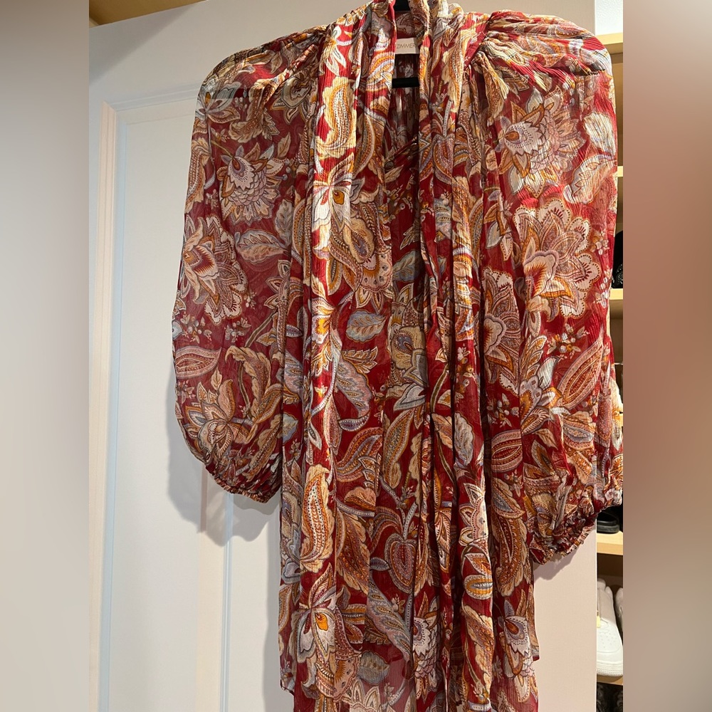 Zimmerman paisley floral tie neck blouse